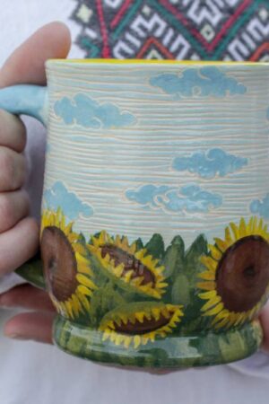 Sunflower of Hope A Ceramic Mug Embracing Ukrainian Resilience