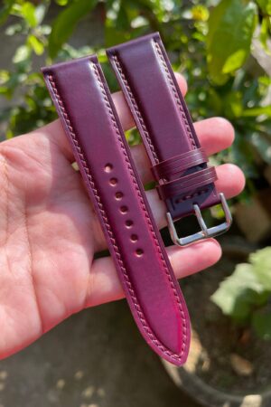 Ultra Violet Horween Shell Cordovan Leather Watch Strap Elevate Your Timepiece with Timeless Elegance