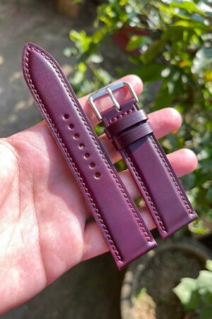 Ultra Violet Horween Shell Cordovan Leather Watch Strap Elevate Your Timepiece with Timeless Elegance