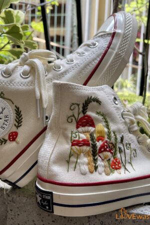 Mushrooms Embroidered Converse Unleash Your Inner Mycologist with Custom Chuck Taylors