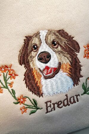 Personalized Embroidered Pet Portrait Sweatshirt Capture Your Furry Friend's Charm