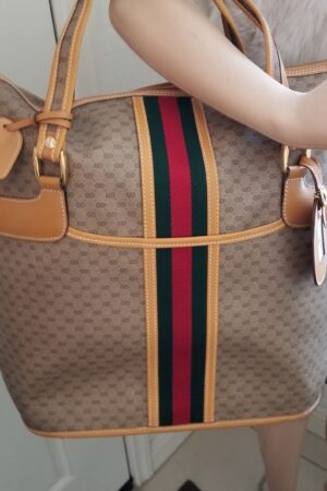 Authentic Vintage Gucci Supreme Large Travel Tote with Lock and Key