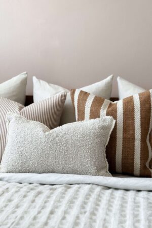 Cozy Comfort Premium Indian Cotton Rust Stripe Cushion in Two Sizes