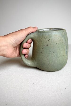 Timeless Treasures Handcrafted Aged Green Ceramic Mug for Your Daily Ritual