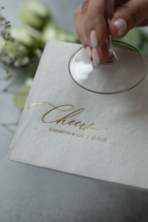 Personalized Gold Foil Wedding Napkins Elevate Your Special Day with Custom Elegance