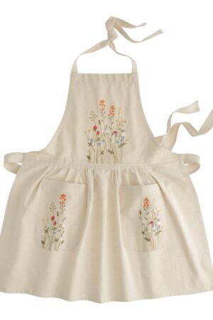 Personalized Floral Embroidered Apron A Unique Gift for Her in Kitchen, Cooking, Floristry, or Gardening