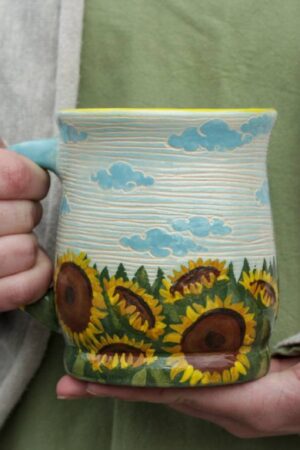 Sunflower of Hope A Ceramic Mug Embracing Ukrainian Resilience