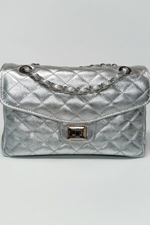 DIAMONDS Style Timeless Leather Shoulder Bag, Elegant Handbag, Quilted Evening Bag, Crossbody Bag