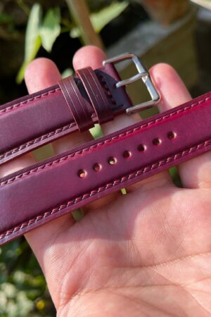 Ultra Violet Horween Shell Cordovan Leather Watch Strap Elevate Your Timepiece with Timeless Elegance