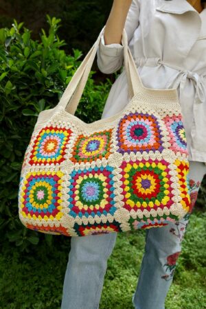 Granny Square Crochet Bag A Boho Patchwork Masterpiece for Beach Days and Beyond