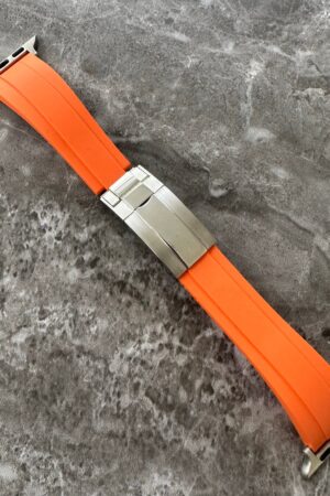 Orange Silicone Rubber OYSTERFLEX Watch Strap Band Compatible with Apple Watch Ultra 1 2 49mm