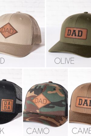 Personalized Dad Hats Embroidered PU Leather Patch Caps for the Best Dads