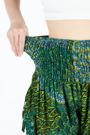 Enchanting Green Peacock Boho Pants Flowy, Comfy, and Ethically Made