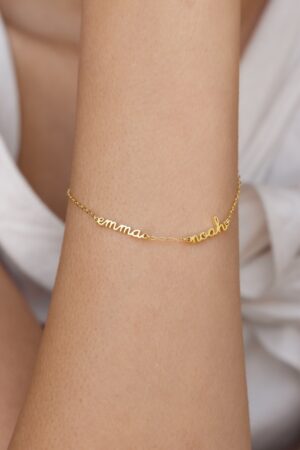 Caitlyn Minimalist's Dainty Name Bracelet Personalize Your Style with Custom Names in Gold