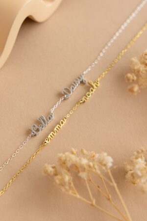 Caitlyn Minimalist's Dainty Name Bracelet Personalize Your Style with Custom Names in Gold