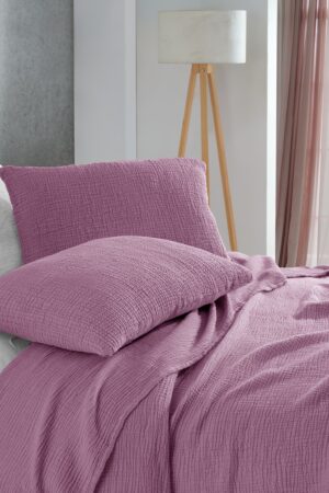 Damson Color Pure Cotton 4-Layer Gauze Throw Luxurious Comfort for All Sizes