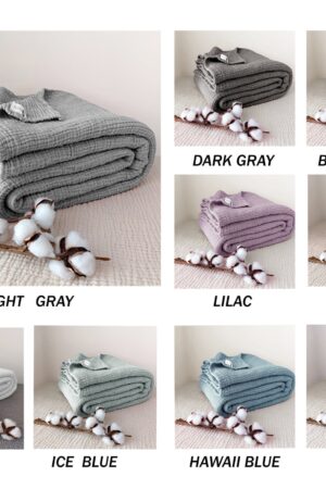 Ultra-Soft Light Gray Pure Cotton 4-Layer Gauze Throw Indulge in Comfort and Style