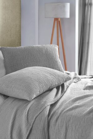 Ultra-Soft Light Gray Pure Cotton 4-Layer Gauze Throw Indulge in Comfort and Style