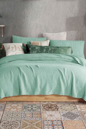 Luxurious Mint Green Pure Cotton Gauze Throw Comfort and Style for Every Home