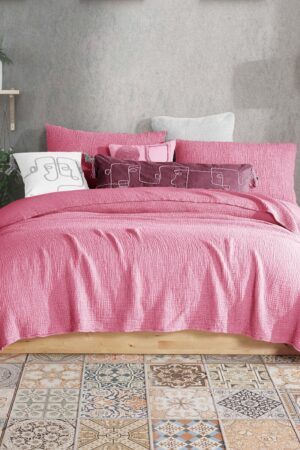 Ultra-Soft Rose Cotton Gauze Throw Year-Round Comfort and Breathability