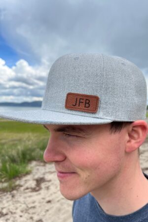 Personalized Initial and Name Hats Embroidered Leather Patch for Matching Family Style