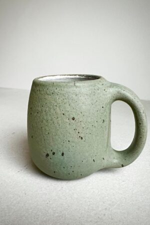 Timeless Treasures Handcrafted Aged Green Ceramic Mug for Your Daily Ritual