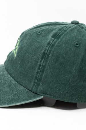 Embroidered Arugula Leaf Baseball Cap Washed Cotton, Curved Brim, Summer Style