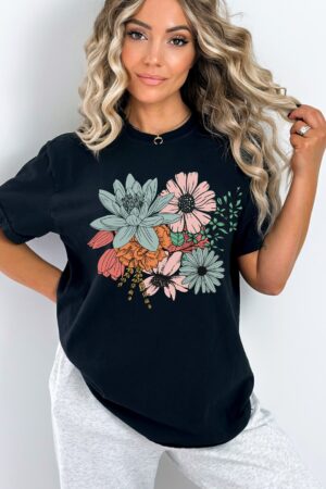 Boho Wildflowers A Symphony of Nature on a Personalized Floral Shirt