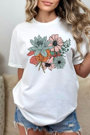 Boho Wildflowers A Symphony of Nature on a Personalized Floral Shirt