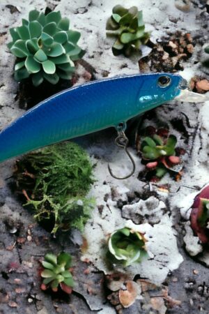 Captivating Emerald Blue Minnow Handcrafted Allure for Trout Triumphs