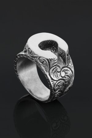 Exquisite Monogram C Ring Elevate Your Style with Personalized Sterling Silver Jewelry