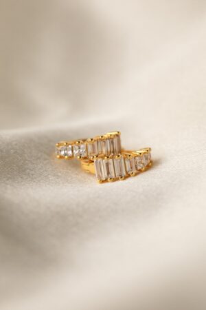 Art Deco Diamond Huggie Hoop Earrings Vintage Elegance for the Modern Bride