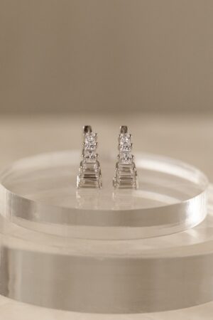 Art Deco Diamond Huggie Hoop Earrings Vintage Elegance for the Modern Bride