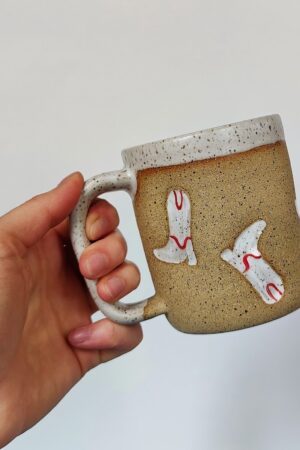 Saddle Up with the Handmade Ceramic Cowboy Boot Mug A Wild West Twist to Your Morning Brew