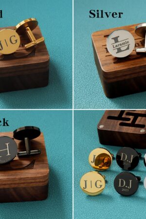 Personalized Cufflinks Engrave Your Story, Up to 25 Words per Cufflink