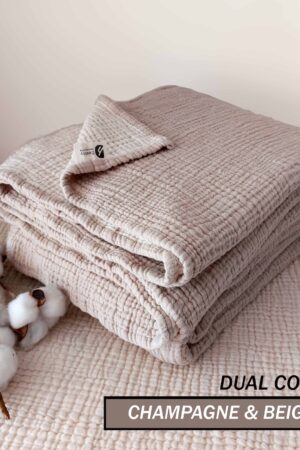 Snuggle Up in Serenity Organic Muslin Bedcover for Breathable, OEKO-TEX Certified Comfort