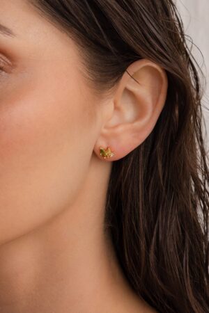 Sparkling Peridot Leaf Studs Embrace the Essence of Summer with Marquise Gemstone Jewelry