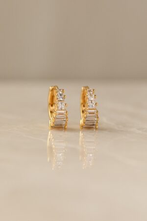 Art Deco Diamond Huggie Hoop Earrings Vintage Elegance for the Modern Bride