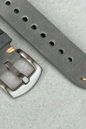 Stone Grey Vintage Full Grain Leather Watch Strap Elevate Your Timepiece with Timeless Style