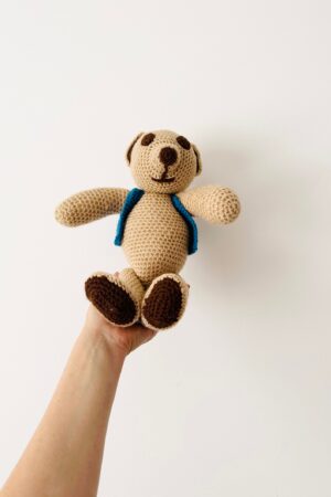 Vintage-Inspired Knitted Teddy Bear A Timeless Addition to Your Nursery