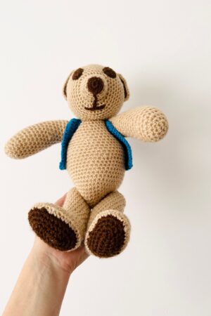 Vintage-Inspired Knitted Teddy Bear A Timeless Addition to Your Nursery