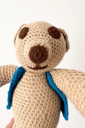 Vintage-Inspired Knitted Teddy Bear A Timeless Addition to Your Nursery