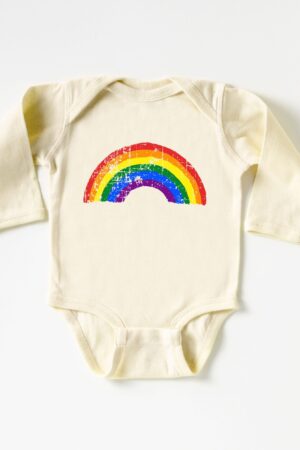 Rainbow Baby Bodysuit Vibrant Retro Graphic Tee for Little Ones