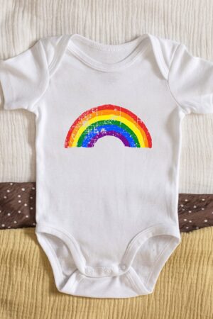 Rainbow Baby Bodysuit Vibrant Retro Graphic Tee for Little Ones