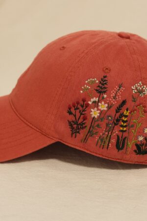 Embroidered Botanical Flower Baseball Cap A Unique and Personalized Gift