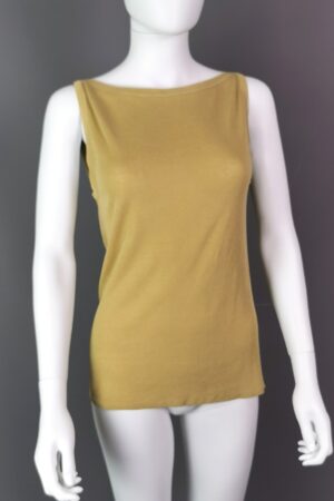 Vintage Gucci Mustard Silk Blend Tank Top A Timeless Treasure