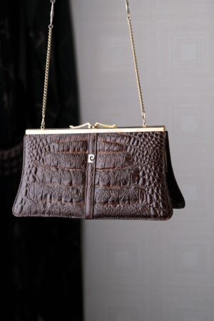 Timeless Treasure Vintage 1970s Pierre Cardin Embossed Leather Shoulder Bag with Golden Embrace