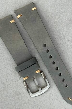 Stone Grey Vintage Full Grain Leather Watch Strap Elevate Your Timepiece with Timeless Style