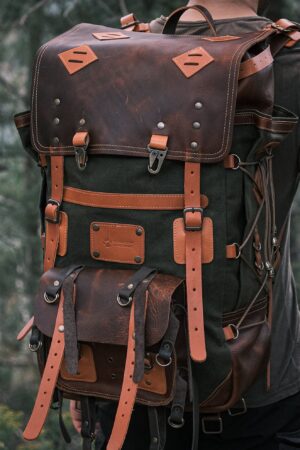 Bushcraft Backpack Waxed Canvas, Personalized for Adventure