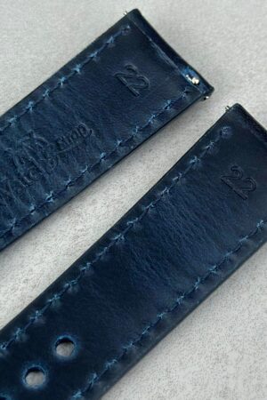 Deep Ocean Blue Full Grain Leather Watch Strap Elevate Your Timepiece with Unparalleled Comfort and Style